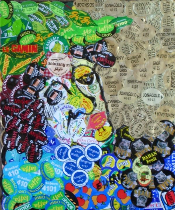 Peinture intitulée "label rustick" par Evelyne Hervé, Œuvre d'art originale, Huile