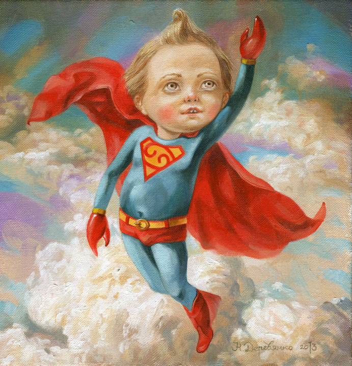 Painting titled "Ракмен, холст/масло…" by Natalia Derevianko, Original Artwork