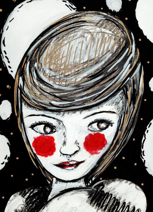 Dessin intitulée "Japan colors" par Karine Garelli (Reds Robin), Œuvre d'art originale, Autre