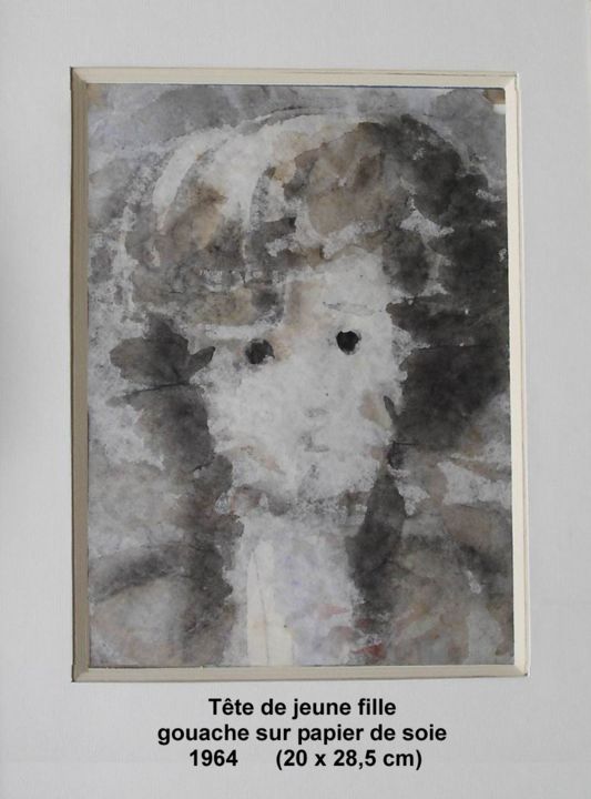 Peinture intitulée "tête de jeune fille" par Ioana, Œuvre d'art originale, Huile