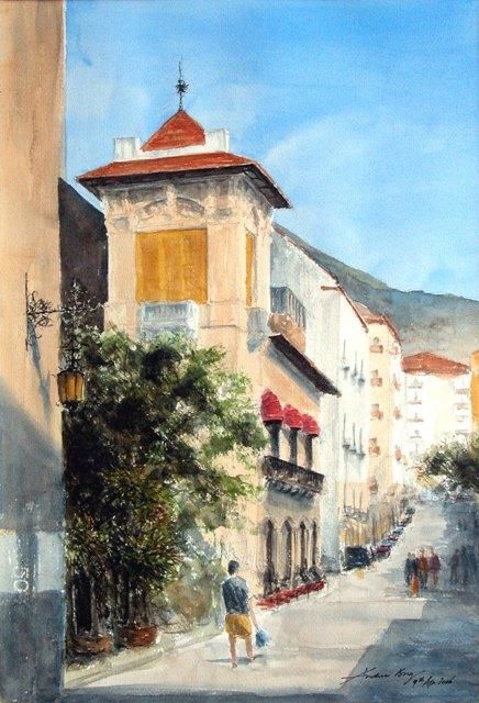 Pintura intitulada "Taormina" por Andrew Borg, Obras de arte originais