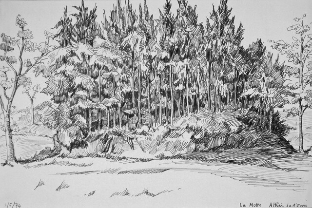 Dessin intitulée "La Motte - Athis de…" par Adolphe Cabon, Œuvre d'art originale