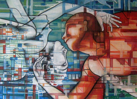 Painting titled "tomame-de-la-mano.j…" by Eva Julia Velasquez, Original Artwork