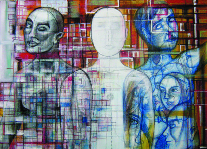 Painting titled "escudos-del-dia-a-d…" by Eva Julia Velasquez, Original Artwork