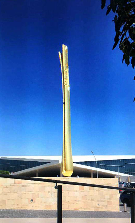 "TAWILA AL-HASA" - Carnegie Mellon University- Doha 雕塑, 472.4x86.6 in