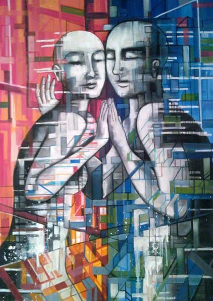 Painting titled "mi-reflejo.jpg" by Eva Julia Velasquez, Original Artwork