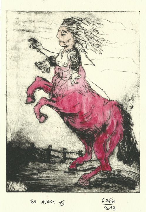 Dessin intitulée "En-avant-3" par Frhégo, Œuvre d'art originale