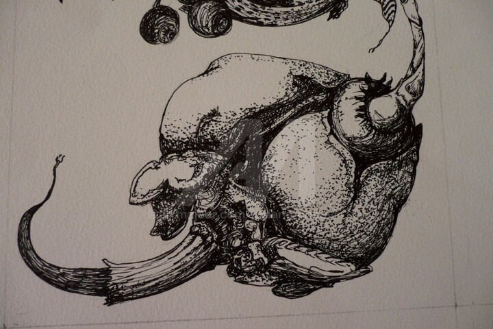 Dessin intitulée "graine d'aout" par Josiane Chauvin, Œuvre d'art originale, Autre