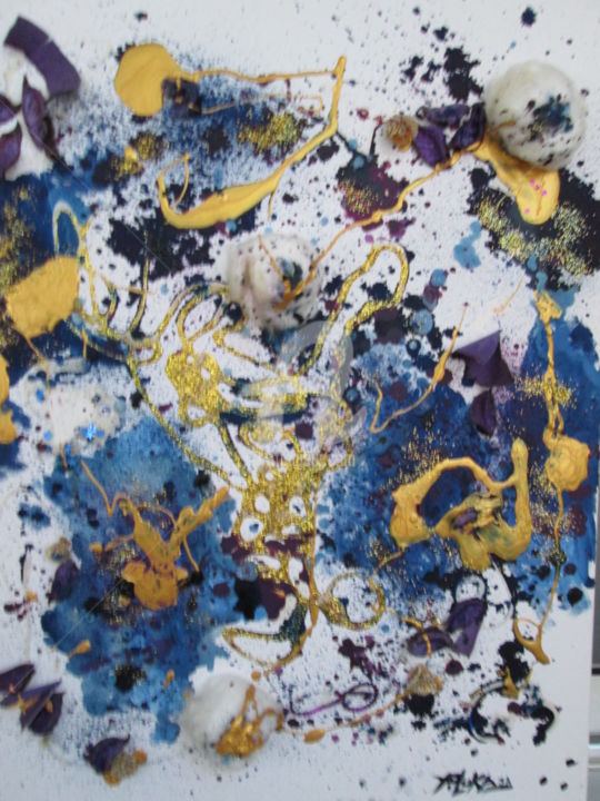 Collages titled "Golden wind" by Sibila Doré, Original Artwork