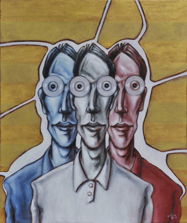 Painting titled "Flag" by Pascal Buffard, Original Artwork, Oil