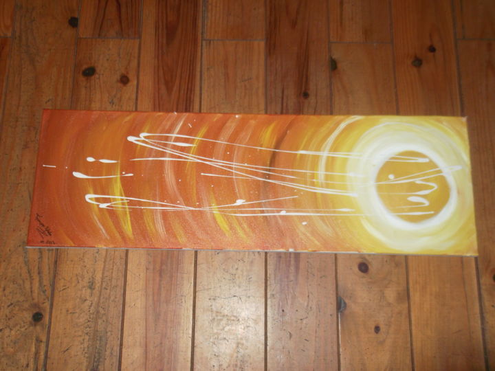 Painting titled "soleil" by Francoise Moledo, Original Artwork, Oil