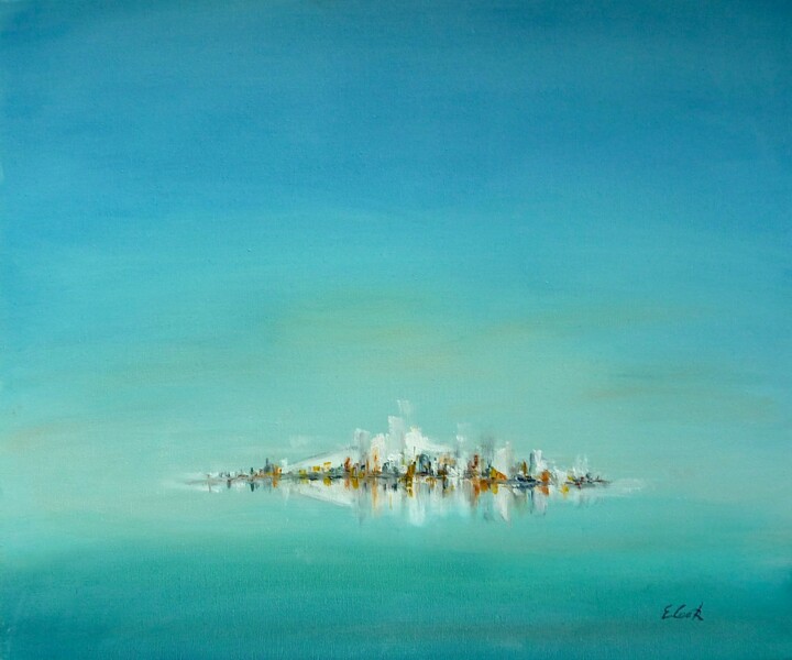Pintura titulada "La Ville Blanche" por Elisa Cook Benbassat Bassat, Obra de arte original, Oleo