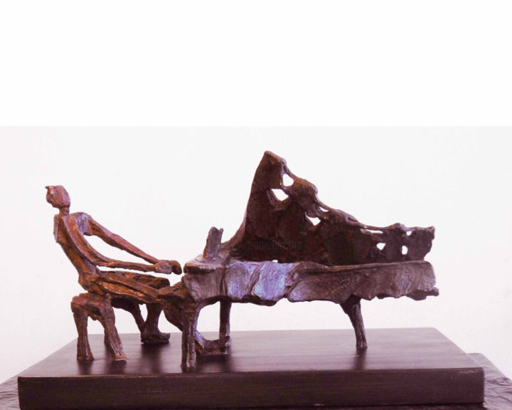 1980 - " Le-pianiste " Coté droit.jpg 雕塑, 11x12.2 in