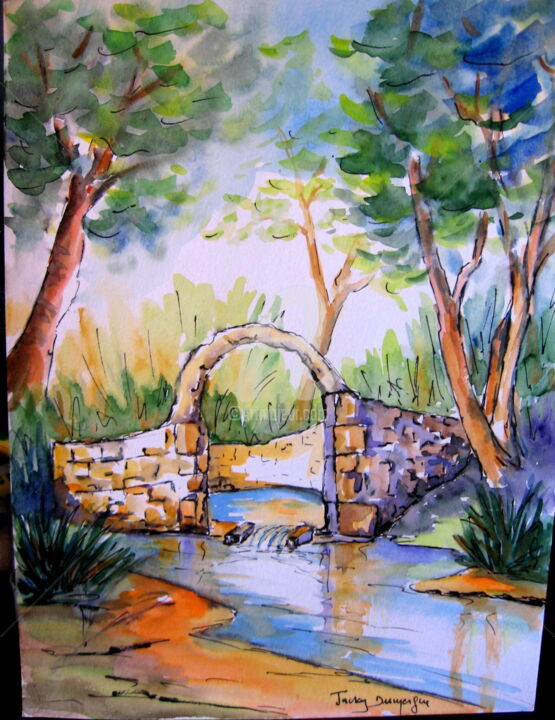 Peinture intitulée "croquis-aquarelle-l…" par Jacky Dumergue, Œuvre d'art originale
