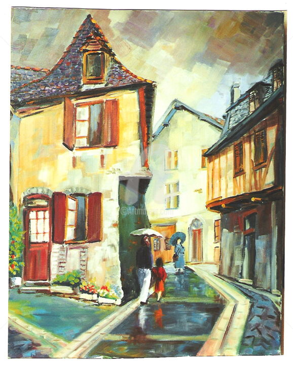 Peinture intitulée "Salies-de-bearn.jpg" par Jacky Dumergue, Œuvre d'art originale