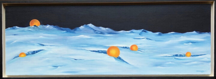 " Coucher de soleils " 绘画, 13x37.8 in