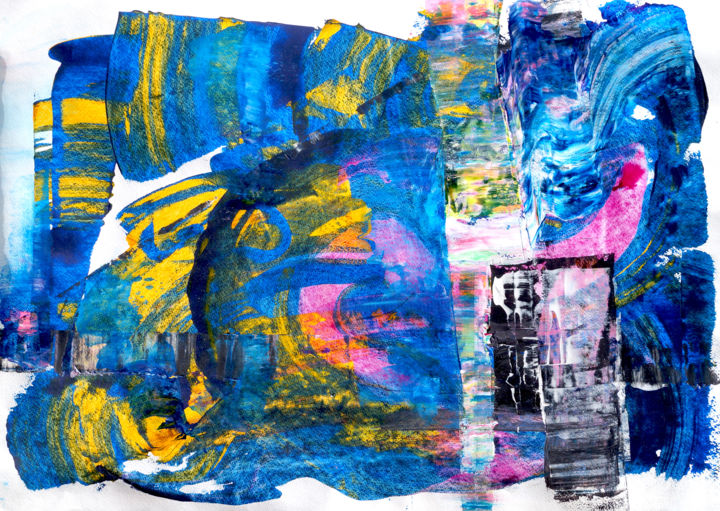 Painting titled "The Big Blue" by Dmitri Matkovsky, Original Artwork, Oil