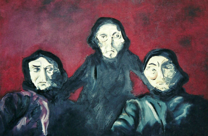 "Three Witches" 绘画, 36x48 in