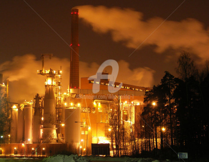 Photography titled "Sunila Pulp Mill in…" by Ilkka Porkka, Original Artwork, Other