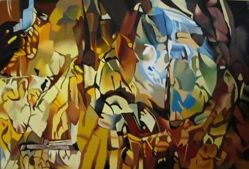 Ζωγραφική με τίτλο "et-pourtant-elle-to…" από André Ponce, Αυθεντικά έργα τέχνης, Λάδι