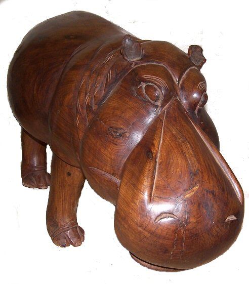 Sculptuur getiteld "L'hippopotame" door Luc Lavroff, Origineel Kunstwerk