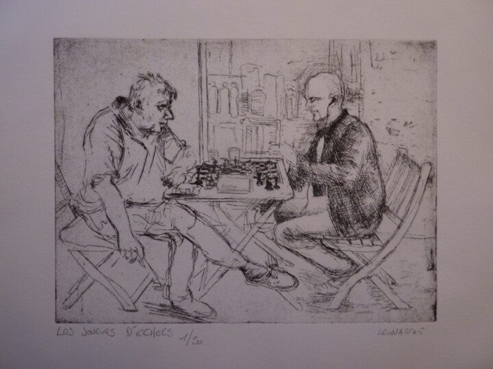 Joueurs d'échecs 印花与版画, 11x15 in