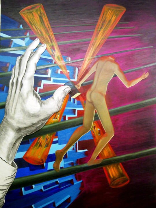 Un Homme pressé 绘画, 76x51.2 in