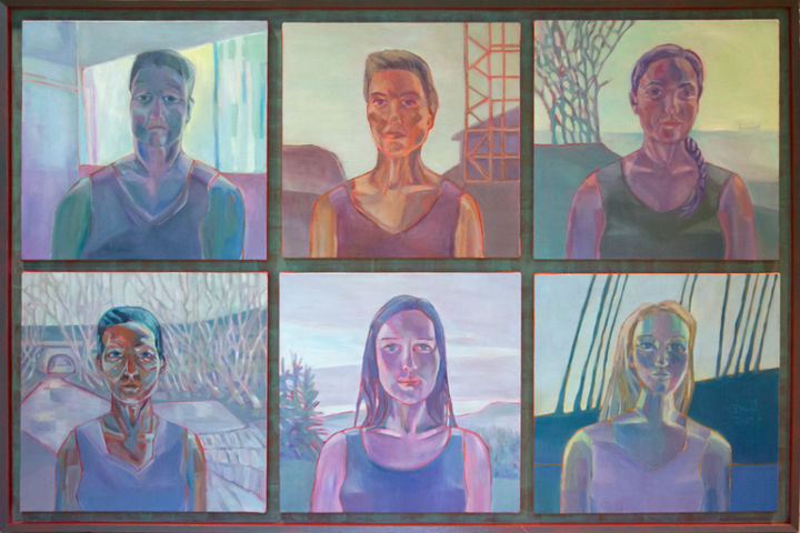 Painting titled "Six faces of Eve" by Maaret Sinkko, Original Artwork