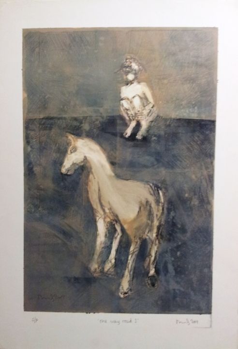 Painting titled "one way road I" by Maaret Sinkko, Original Artwork