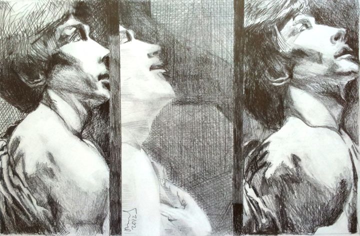 Painting titled "Nureyev triptyque" by Maaret Sinkko, Original Artwork