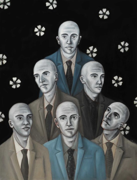 Painting titled "Les Dirigeants II" by Pascal Buffard, Original Artwork