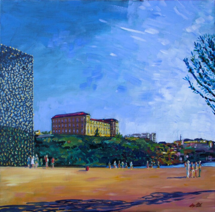 Painting titled "Un dimanche après-m…" by Bertrand Daullé, Original Artwork, Oil