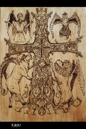 Printmaking titled "Croix arménienne Té…" by Nicolas Bouriot (KRB1), Original Artwork, Engraving