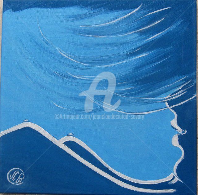 Les monts bleu de mes rêves 绘画, 15.8x15.8 in