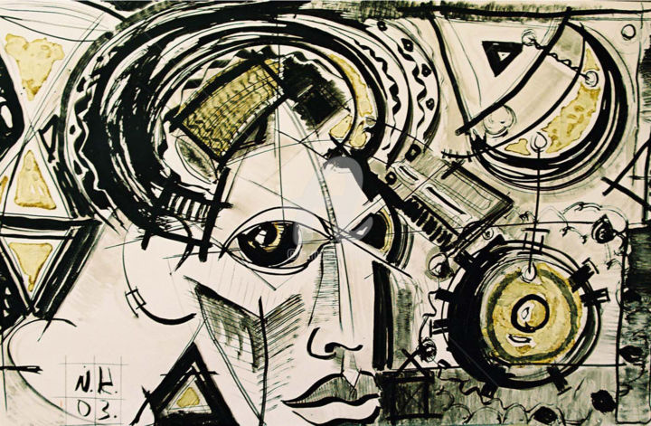 Drawing titled "Demon." by Nikolay Krivoshein, Original Artwork, Other