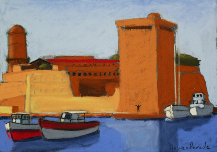 Pintura titulada "Le Cri" por Jacques Peyrelevade, Obra de arte original, Pastel