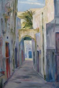 Peinture intitulée "La médina de Salé (…" par Abdellatif Zeraidi Bd Lltyf Lzrydy, Œuvre d'art originale, Huile