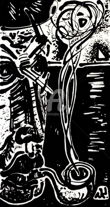 Drawing titled "Banditskaja morda" by Nikolay Krivoshein, Original Artwork, Other