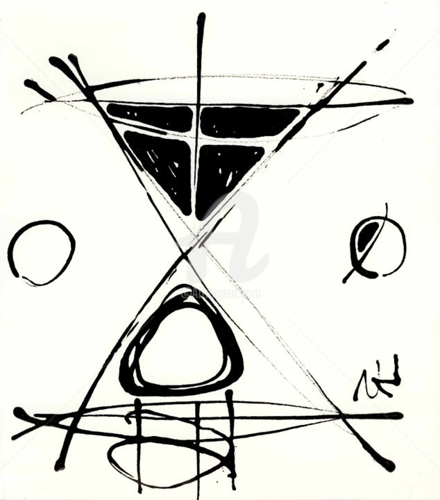 Drawing titled "Day - night" by Nikolay Krivoshein, Original Artwork, Other