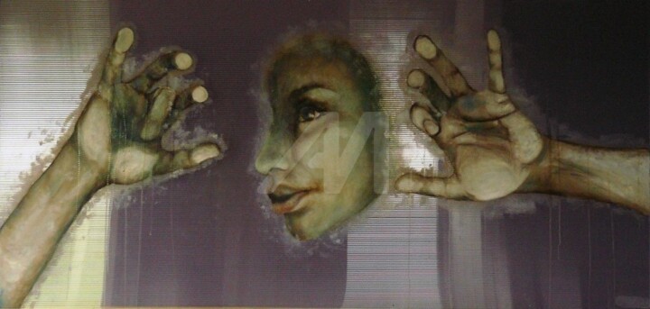 Peinture intitulée "sortir-du-mur.jpg" par Madorssane, Œuvre d'art originale, Huile