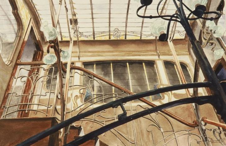 Peinture intitulée "Verrière, Maison Vi…" par Paul Dmoch, Œuvre d'art originale, Aquarelle