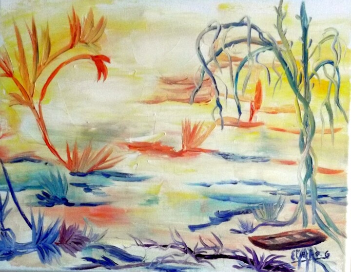 Peinture intitulée "scaphos" par Eliette Gaurin, Œuvre d'art originale, Huile