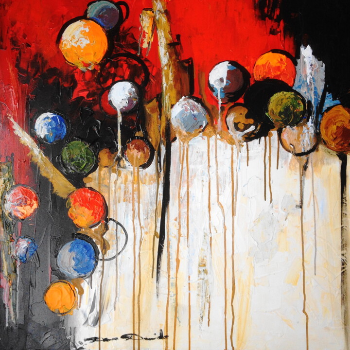 Painting titled ""-3500 avant JC..."…" by Dam Domido, Original Artwork, Oil