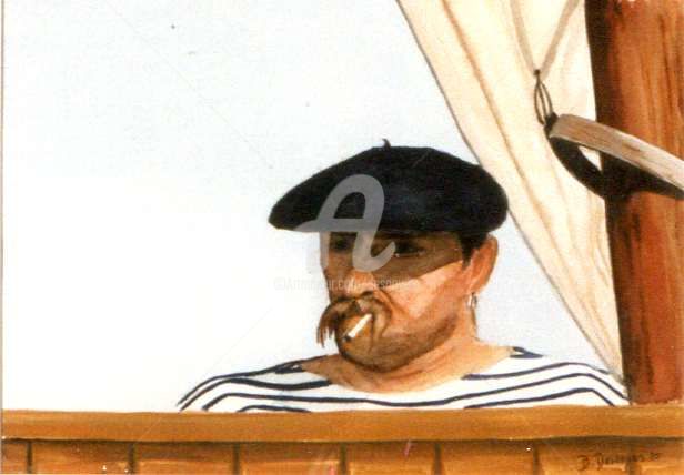 Peinture intitulée ""Astérix" Skypper d…" par Desnoyers, Œuvre d'art originale, Aquarelle