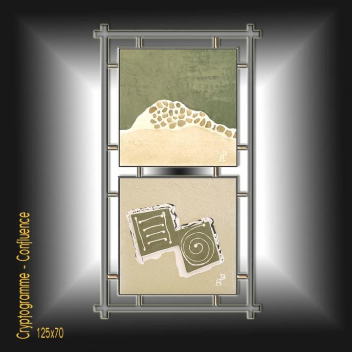 Painting titled "CRYPTOGRAMME" by Buggia, Original Artwork