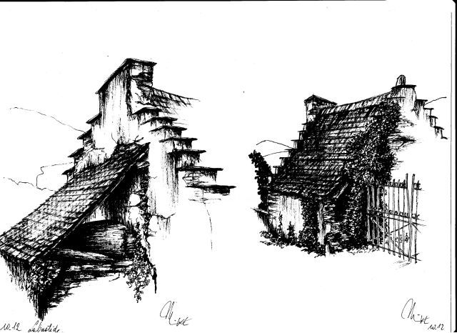 Dessin intitulée "labastide" par Mickael Thébault, Œuvre d'art originale, Autre