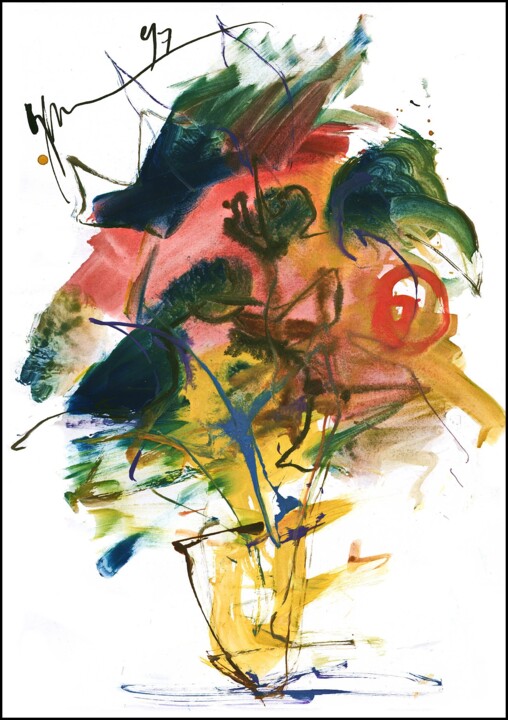 Bouquet. Jouet dans le vent Букет Игрушка на ветру 그림, 16.5x11.8 in