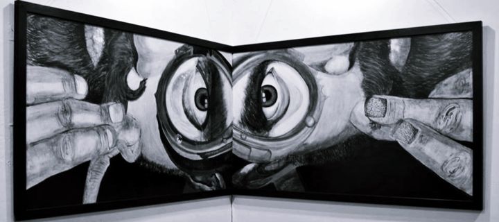 Painting titled "it-s-not-funny-anym…" by Amna Kazmi Kazmi, Original Artwork