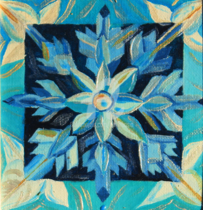 Painting titled "Cristal d'argent" by Jez Bb, Original Artwork, Oil