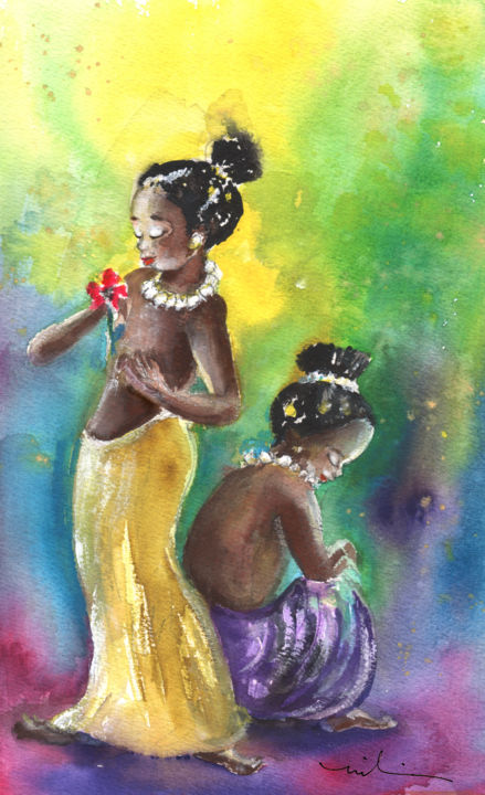 The Two Little Princesses 绘画, 9.5x5.9 in